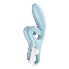 Вібратор-кролик Satisfyer Touch Me Blue, подвійний відросток, 3 потужні мотори - Фото №1 Вібратор-кролик Satisfyer Touch Me Blue, подвійний відросток, 3 потужні мотори - Фото №1