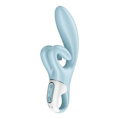 Вібратор-кролик Satisfyer Touch Me Blue, подвійний відросток, 3 потужні мотори - Фото №1