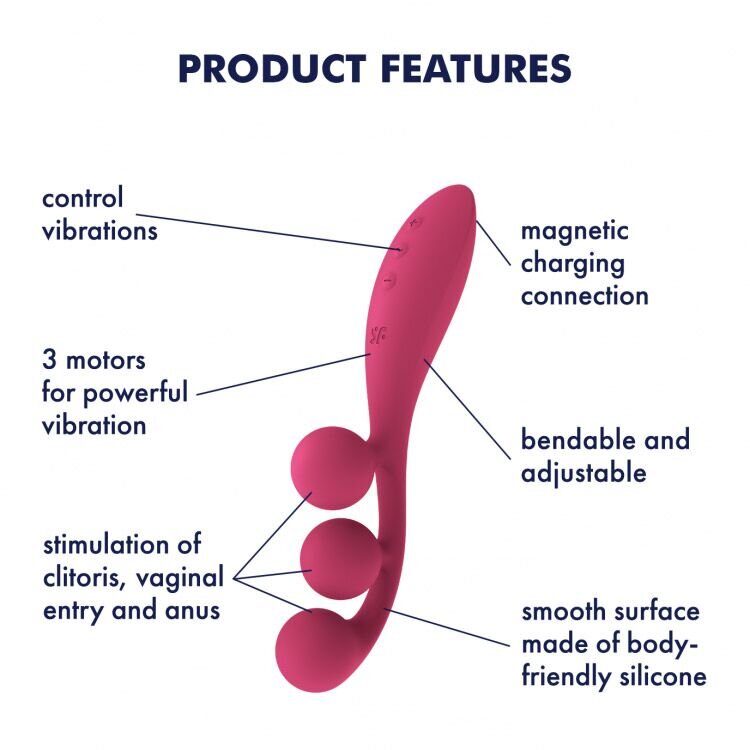 Універсальний вібратор Satisfyer Tri Ball 1, 3 мотори, гнеться - Фото №2 Універсальний вібратор Satisfyer Tri Ball 1, 3 мотори, гнеться - Фото №2