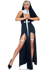 Костюм монашки-грешницы Leg Avenue Sultry Sinner S, платье, головной убор, воротник - Фото №1