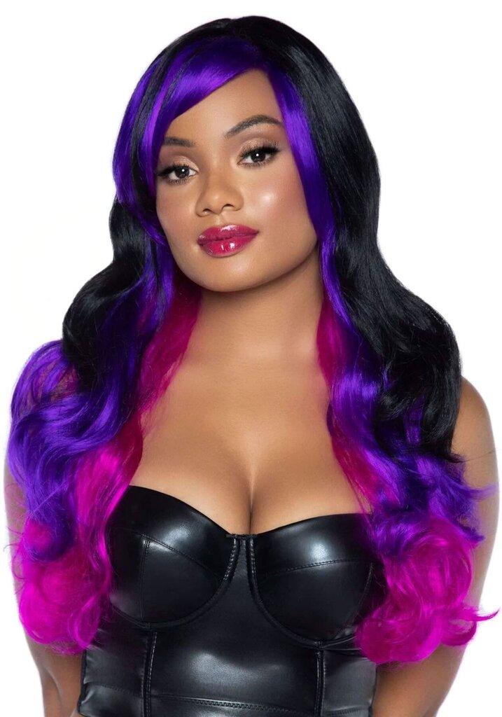 Leg Avenue Allure Multi Color Wig Black/Purple - Фото №2
