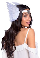 Повязка на голову с крыльями Leg Avenue Feather headband White, перья и натуральная кожа - Фото №1