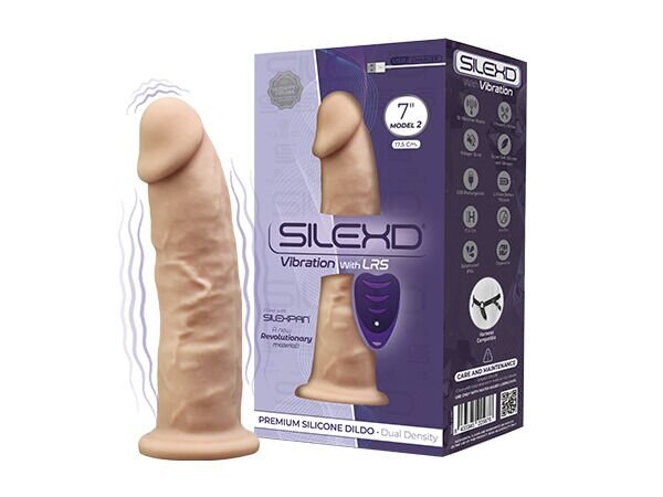 Фалоімітатор з вібрацією SilexD Henry Vibro Flesh (MODEL 2 size 7in) + LRS, діаметр 4,4 см - Фото №2