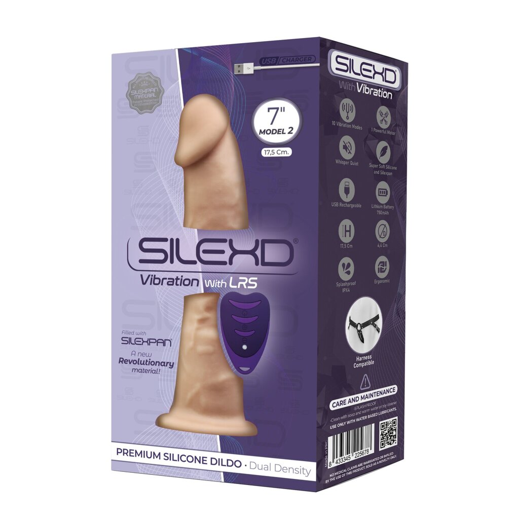 Фалоімітатор з вібрацією SilexD Henry Vibro Flesh (MODEL 2 size 7in) + LRS, діаметр 4,4 см - Фото №4