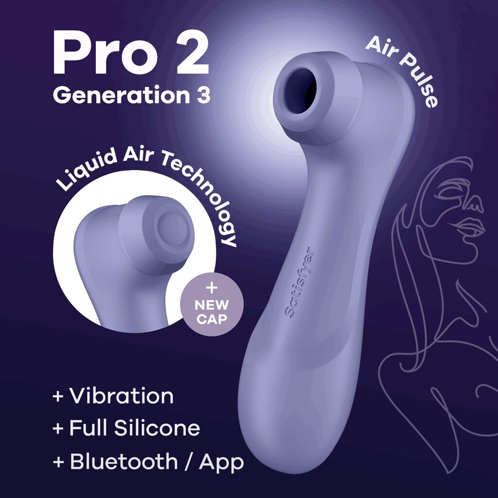 Вакуумний кліторальний стимулятор Satisfyer Pro 2 Generation 3 with Liquid Air Connect App Lilac - Фото №3