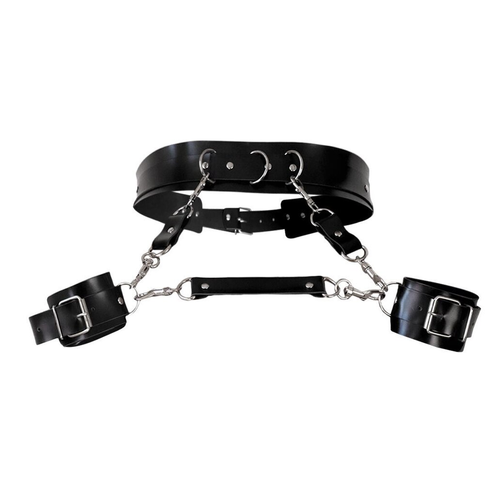 Шкіряний пояс з наручниками Art of Sex – Kasta L-2XL, чорний - Фото №2 Шкіряний пояс з наручниками Art of Sex – Kasta L-2XL, чорний - Фото №2