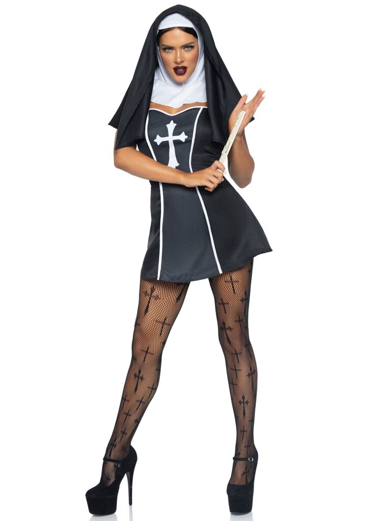 Костюм монашки Leg Avenue Naughty Nun L, платье, головной убор - Фото №2