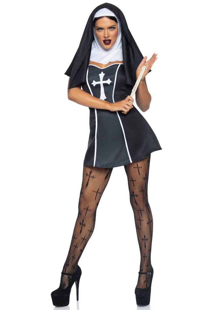 Костюм монашки Leg Avenue Naughty Nun L, платье, головной убор - Фото №2 Костюм монашки Leg Avenue Naughty Nun L, платье, головной убор - Фото №2