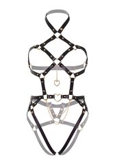 (SALE) Портупея-тедді з екошкіри Leg Avenue Heart ring harness teddy S, Black, підвіска-сердечко, ланцюги - Фото №1 (SALE) Портупея-тедді з екошкіри Leg Avenue Heart ring harness teddy S, Black, підвіска-сердечко, ланцюги - Фото №1
