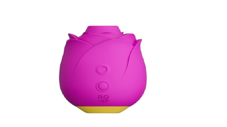 Шикарный вакуумный клиторальный стимулятор Romp Rose Pink, в виде розы - Фото №1 Шикарный вакуумный клиторальный стимулятор Romp Rose Pink, в виде розы - Фото №1