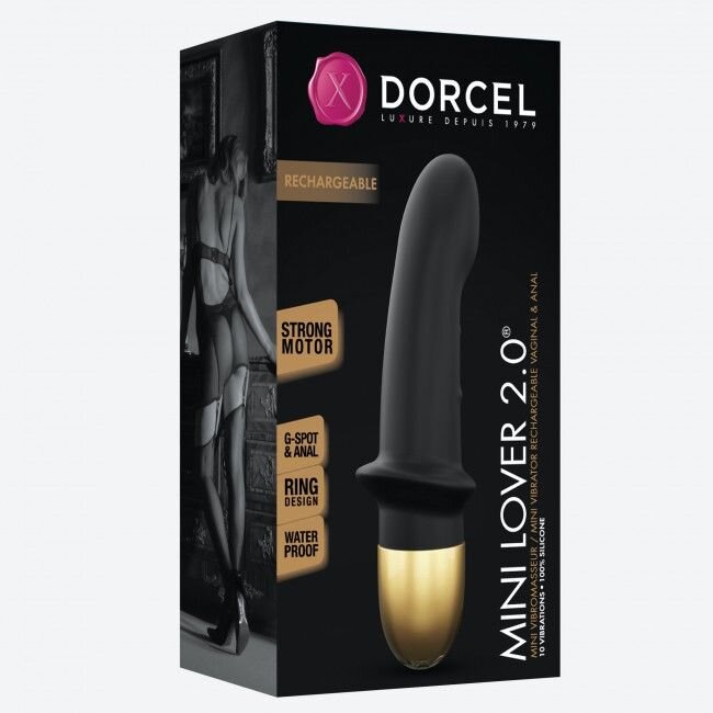 Вибратор Dorcel Mini Lover Black 2.0 перезаряжаемый, для точки G и массажа простаты - Фото №2