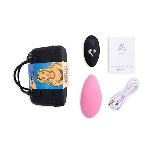 Вибратор в трусики FeelzToys Panty Vibrator Pink с пультом ДУ, 6 режимов работы, сумочка-чехол - Фото №4