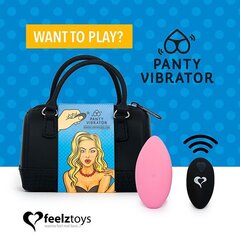 Вибратор в трусики FeelzToys Panty Vibrator Pink с пультом ДУ, 6 режимов работы, сумочка-чехол - Фото №1