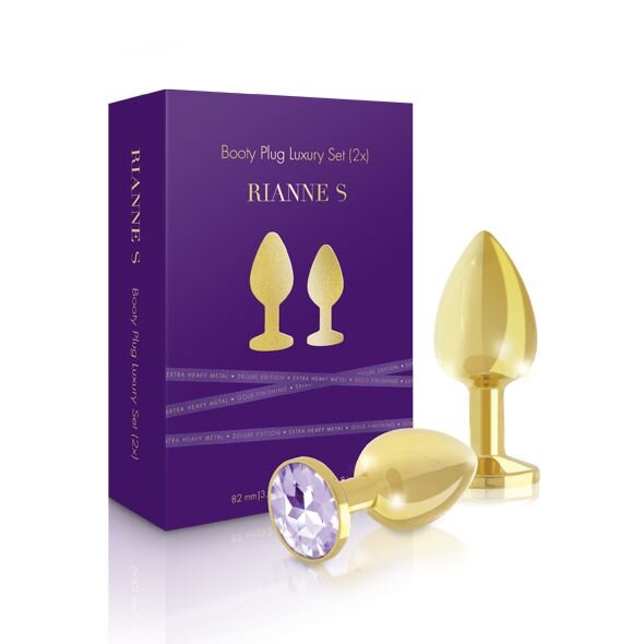 Набор металлических анальных пробок с кристаллом RIANNE S - Booty Plug Luxury Set, диаметр 3 и 3,5см - Фото №5 Набор металлических анальных пробок с кристаллом RIANNE S - Booty Plug Luxury Set, диаметр 3 и 3,5см - Фото №5