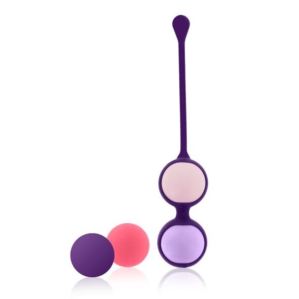 Набір вагінальних кульок Rianne S: Pussy Playballs Coral, маса 15, 25, 35, 55г, моноліт, косметичка - Фото №2