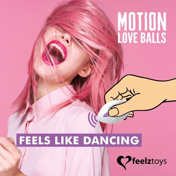 Вагінальні кульки з перлинним масажем FeelzToys Motion Love Balls Foxy з пультом ДК, 7 режимів - Фото №1 Вагінальні кульки з перлинним масажем FeelzToys Motion Love Balls Foxy з пультом ДК, 7 режимів - Фото №1