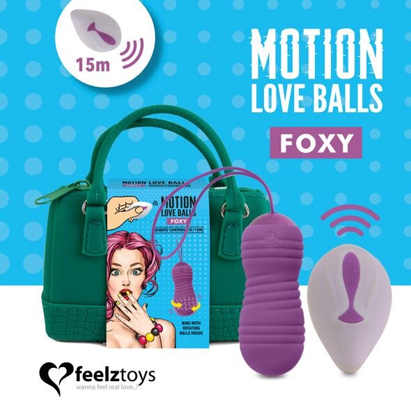Вагінальні кульки з перлинним масажем FeelzToys Motion Love Balls Foxy з пультом ДК, 7 режимів - Фото №5 Вагінальні кульки з перлинним масажем FeelzToys Motion Love Balls Foxy з пультом ДК, 7 режимів - Фото №5