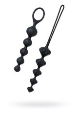 Набір анальних намистин Satisfyer Beads Black, силікон, макс. діаметр 3,3 см та 3,5 см - Фото №1