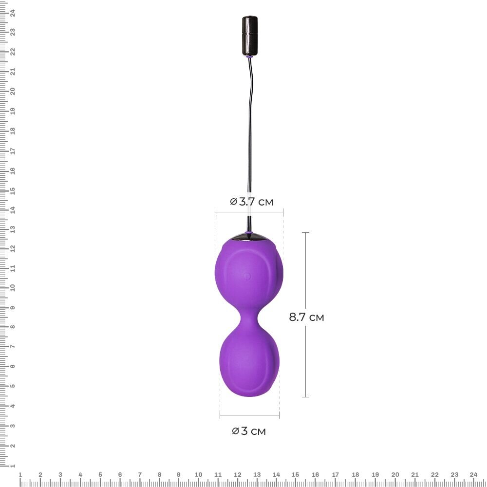 Вагінальні кульки з вібрацією Adrien Lastic Kegel Vibe Purple, діаметр 3,7 см - Фото №3