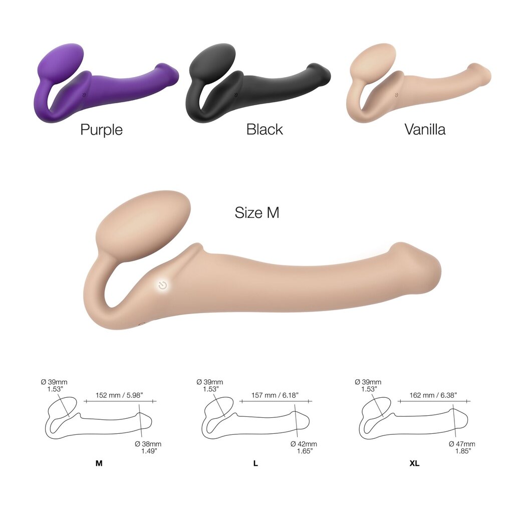 Безремінний страпон з вібрацією Strap-On-Me Vibrating Flesh M, діаметр 3,3см, пульт ДК, регульований - Фото №5 Безремінний страпон з вібрацією Strap-On-Me Vibrating Flesh M, діаметр 3,3см, пульт ДК, регульований - Фото №5