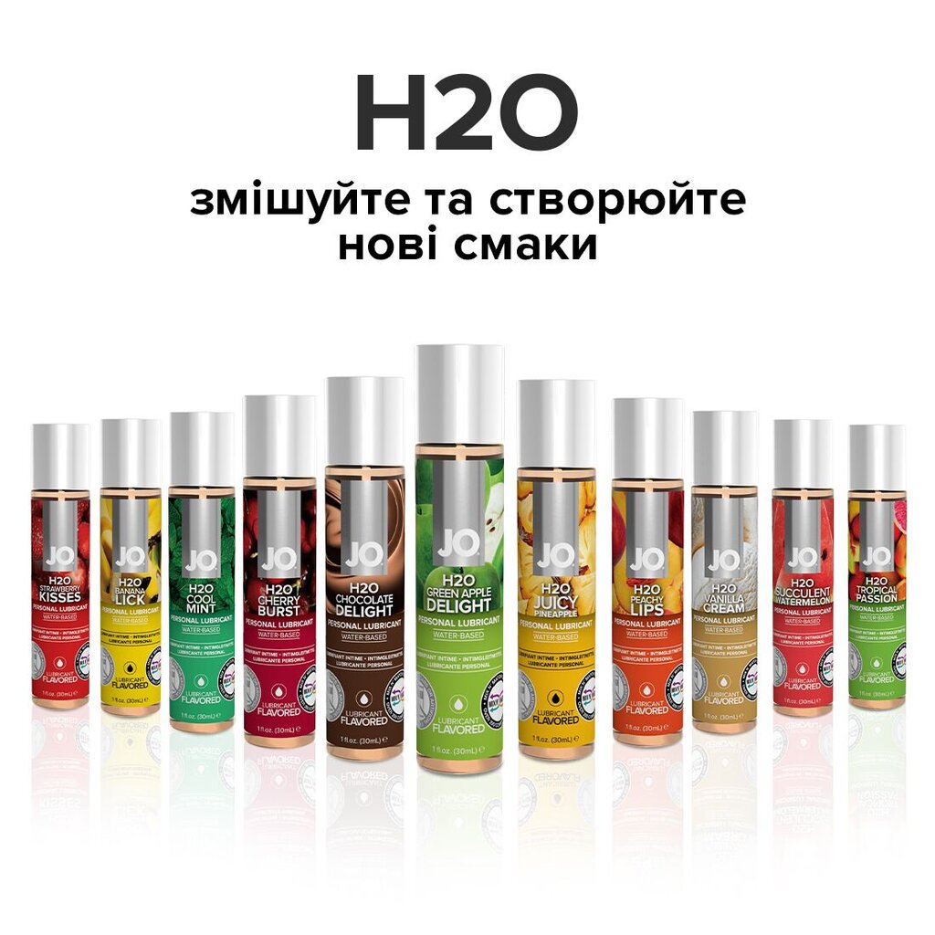 Смазка на водной основе JO H2O — Green Apple (30 мл) без сахара, растительный глицерин - Фото №2 Смазка на водной основе JO H2O — Green Apple (30 мл) без сахара, растительный глицерин - Фото №2