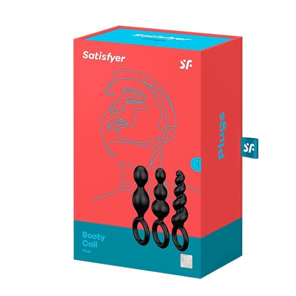 Набір анальних іграшок Satisfyer Plug black (set of 3) - Booty Call, макс. діаметр 3 см - Фото №2