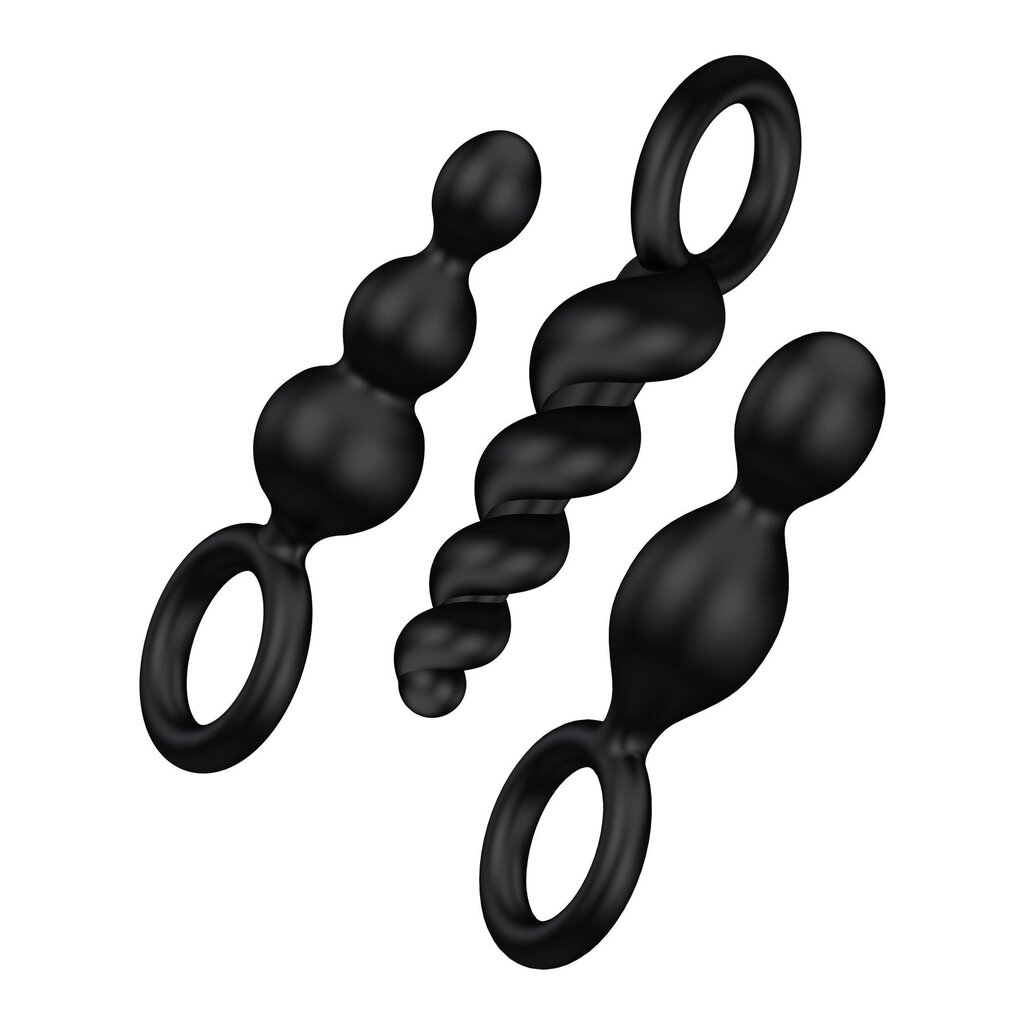 Набір анальних іграшок Satisfyer Plug black (set of 3) - Booty Call, макс. діаметр 3 см - Фото №3