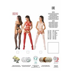Бодістокінг Passion BS049 white, комбінезон, імітація топа, панчіх і пояса - Фото №1 Бодістокінг Passion BS049 white, комбінезон, імітація топа, панчіх і пояса - Фото №1