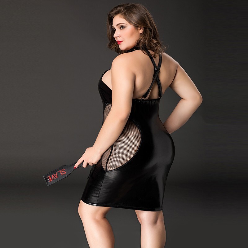 Чорна еротична сукня з прозорими вставками, XL/XXL - Фото №2