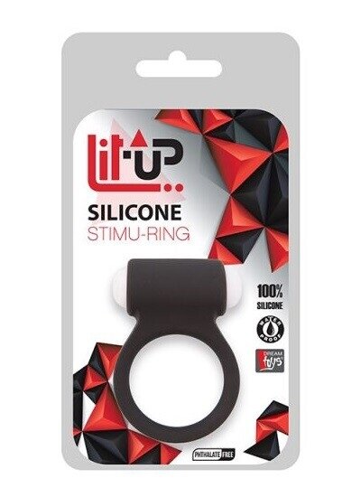 Эрекционное кольцо Lit-up Silicone Stimu Ring 3 black - Фото №2