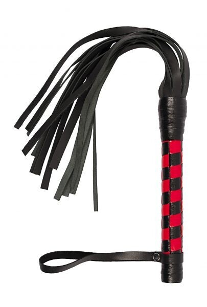 Флогер VIP Leather Flogger Black&Red - Фото №1