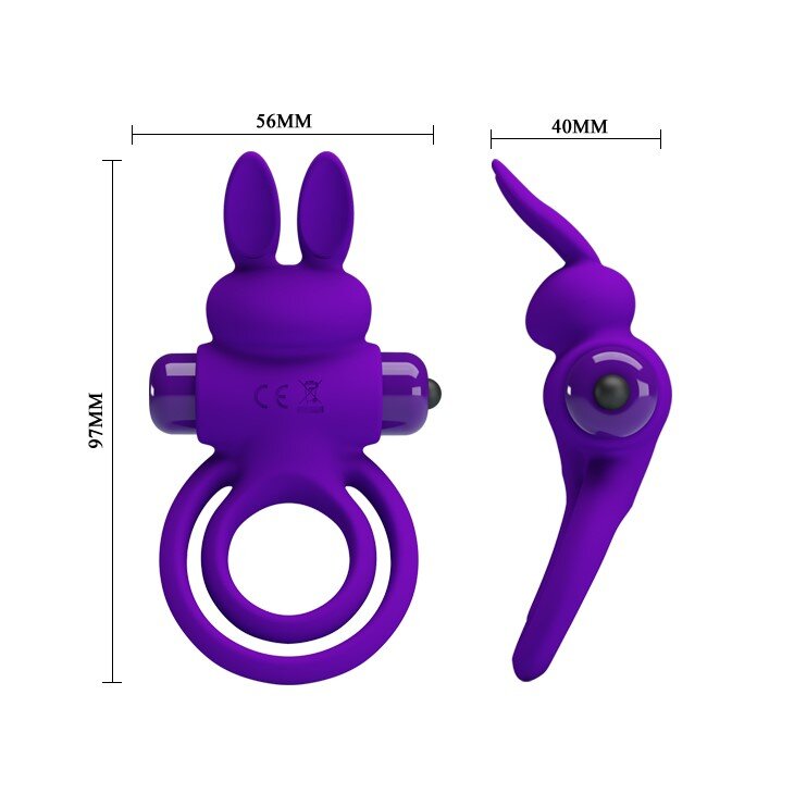 Эрекционное кольцо Vibrant Penis Ring, фиолетовое - Фото №3