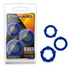 Эрекционное кольцо Stay Hard Beaded Cockrings Blue, 1 шт - Фото №1