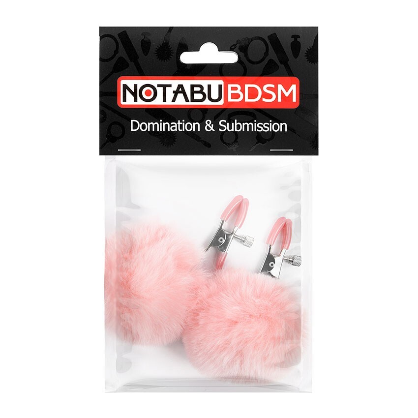 Зажимы для сосков с пушком, цвет розовый - Фото №2 Зажимы для сосков с пушком, цвет розовый - Фото №2