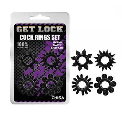 Ерекційне кільце GK Power Cock Rings Set-black - Фото №1