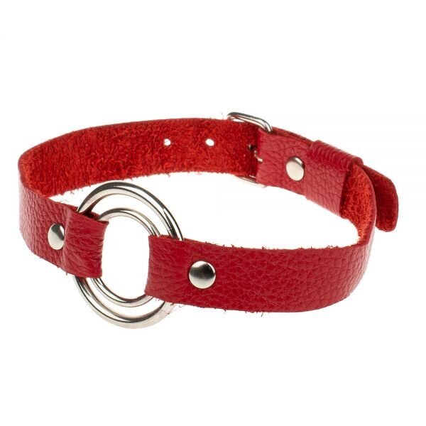 Нашийник Double Target, Red, шкіра - Фото №1 Нашийник Double Target, Red, шкіра - Фото №1