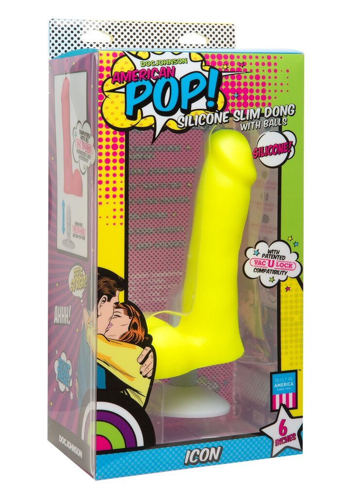 Фаллоимитатор "Icon 6 inch Slim Dong with Balls", желтый - Фото №2 Фаллоимитатор "Icon 6 inch Slim Dong with Balls", желтый - Фото №2