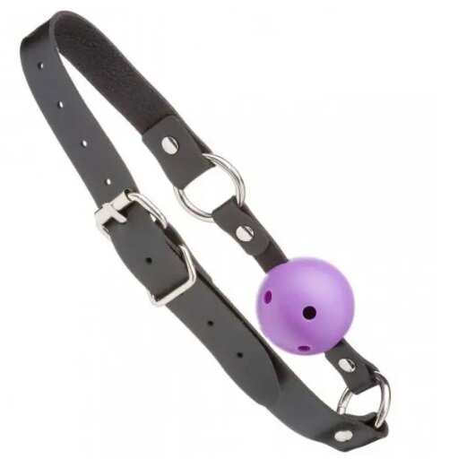 Кляп Latex Breathable Ball Gag Black/Purple - Фото №2