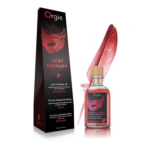 Массажный набор "Lips Massage Kit Strawberry" Клубника, 100 мл - Фото №1
