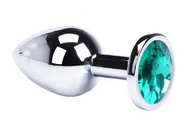 Плаг S металевий, камінь зелений - Фото №1 Плаг S металевий, камінь зелений - Фото №1
